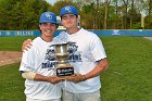 Baseball vs Babson  Wheaton College Baseball players celebrate their victory over Babson to win the NEWMAC Championship for the third year in a row. - (Photo by Keith Nordstrom) : Wheaton, baseball, NEWMAC